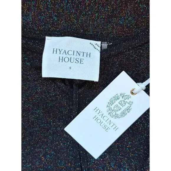 NWT Hyacinth House Black Metallic Shimmer Selena Knit Holiday Mini Dress Small - Picture 7 of 7